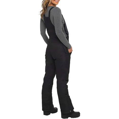 Generisch Skihose Damen Wasserdicht Latzhose Wasserdicht Softshellhose Overall Winter Warm Gefüttert Schneehose Snowboardhose Basic Schneeanzug mit Verstellbaren Hosenträgerhose Snowboard Anzug