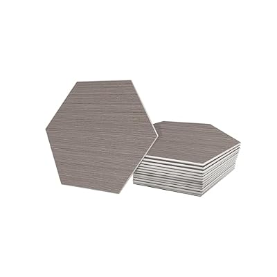Avant Decor | Stone Composite Hexagon Wood Grain | Peel and Stick Kitchen Backsplash Tiles | Stick On Wall Tiles | Easy DIY Installation | 6” x 6.9” | Single Tile
