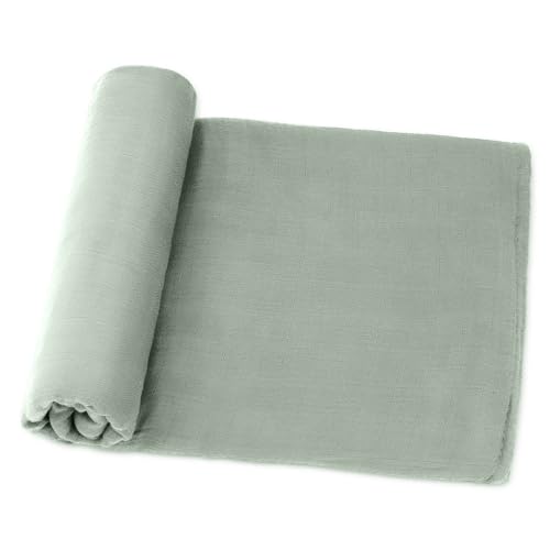 Image of Comfy Cubs Muslin Swaddle Blankets Pack of 1, 47 x 47 Inch Soft Cotton Baby Blanket Set, Large Multipurpose Wraps for Newborns - Self-Soothing Swaddles for Newborns - Fern
