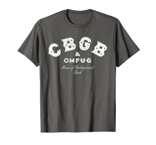 Image of CBGB Classic Logo On Black T-Shirt, Men, Asphalt Grey, 5X-Large