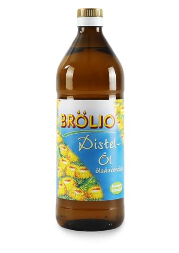 Fuduu Edition | Brölio - Distelöl, 2 x 0,75 Liter Glasflasche, reich an natürlichem Vitamin E, 100% pflanzlich, vegan, vegetarisch, hohe Hitzebeständigkeit I für Geniesser, Hohe Qualität