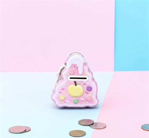 Image of Sajani Cute Cartoon Creative Portable Piggy Bank, Money Saving Box with Combination Lock, Mini Coin Bank Gifts for Boys and Girls, Best Return Gifts for Kids (Pack of 1) (Cake - Pink)
