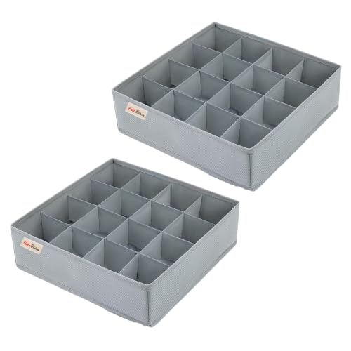 Image of FAB ELLITE Double Sided Hanging Organizer with 30 Clear Pockets | Wall Hanging Closet Storage for Socks Bra Underwear & Accessories Shelves Storage (Double-Sided Hanging Organizer, Grey)