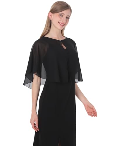 Baoqiya Capelets for women Chiffon Cape Soft Shawls and Wraps Wedding Capes 1920s flapper Cover Up4