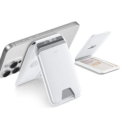 Image of ESR Upgraded for Aura MagSafe Wallet, 5 Card-Holder with Adjustable Stand, RFID Blocking,Wallet for iPhone, Slim for iPhone 17e /17 /16 /15 /14 /13 /12,Google Pixel 10 /Pro /Pro XL,Not for Mini,Bright White