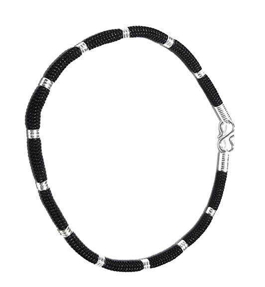 jc silver black thread silver anklets for girls & women nazariaya Round type (B0BT824S2V) Amazon Price History, Amazon Price Tracker