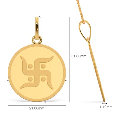 Image of KALYAN JEWELLERS 24K (999) Purity Swastik Gold Coin Pendant 5 Gms