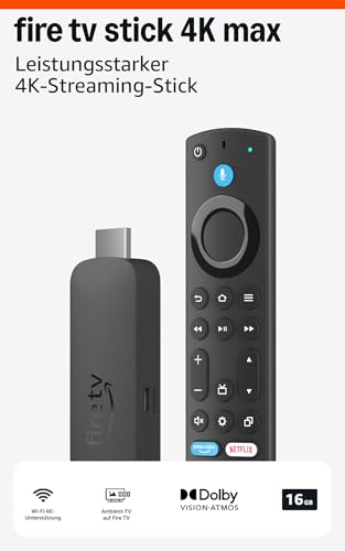 Amazon Fire TV Stick 4K Max, unterstützt Streaming über Wi-Fi 6E, Ambient-TV