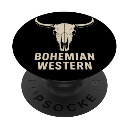Bohemian Western Skull Estilo Cowboy Vintage Boho PopSockets PopGrip Adhesivo