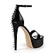 VERISSON Women's Studded Rivets Platform Heels Stiletto High Heel Ankle Strap Heeled Sandals for Women Party Dress Prom Shoes Black Size 9.5