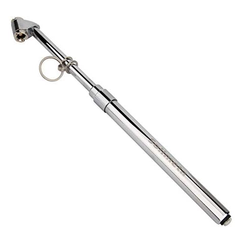 Solimeta Heavy Duty Dual Head Truck Pencil Tire Gauge, Tire Pressure Gauge, Air Truck with Pressure Gauge, Solid Brass Plated Body, Aluminum Slide, with Hook, Range 10-150psi/kpa Cover