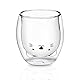 Süße Katzentassen, 250 ml Doppelwandige Glasbecher, Kaffeegläser, transparentes Glas, Milchbecher, Geschenk für Weihnachten, Thanksgiving, Valentinstag und Büro