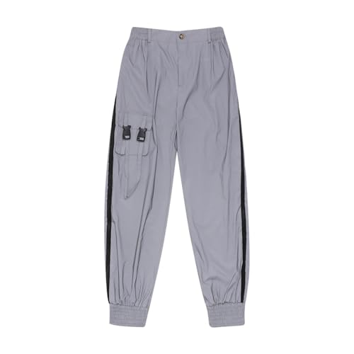 Pantalon de danse hip-hop à bandes réfléchissantes et corset ajustable