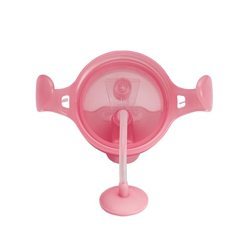 Munchkin Any Angle Sippy Cups for Toddlers, Spill Proof Weighted Straw Cup with Transition Handles for Babies 6 Months and Up, 7 Ounce, 2 Pack, Pink/Purple