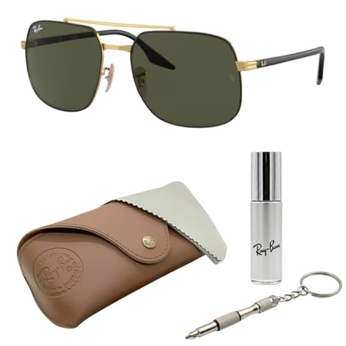 Image of Ray-Ban RB3699 Square Shaped Sunglasses for Men & Women with Official RAYBAN Eyewear Kit
