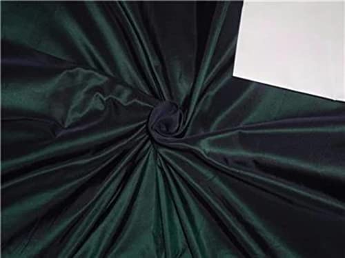 Tissu taffetas 100 % pure soie vert foncé pour création de robe de bal