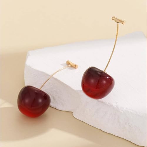 Cherry Earrings for Women Fun Fruit Drop Dangle Earrings Cute 3D Red Jewelry Unique Fruit Charm Jewelry for Women4