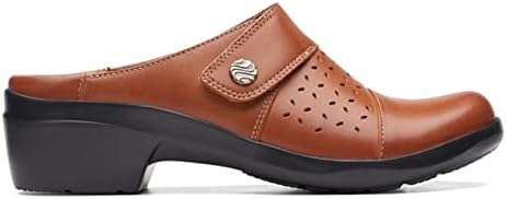 Clarks Women's Angie Maye Mule, Dark Tan Leather, 7.5 | Image 1