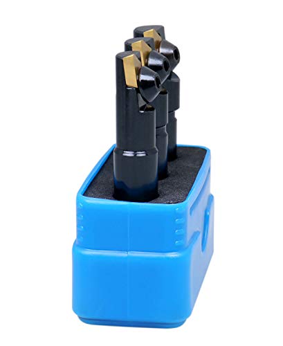 Accusize Industrial Tools 3 Pc Miniature Indexable End Mill Set, 1/2'' Shank, 0046-0510 #TOP3