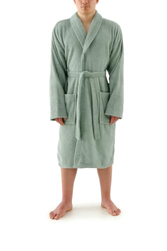 Peignoir de bain de qualité supérieure vert eau en taille XL