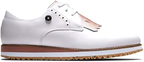 FootJoy Women's Sport Retro Previous Season Style Golf Shoe, White/Rose Gold/White, 5.5 | Image 1