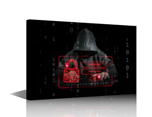 Poster esthétique code binaire hacker toile sécurité réseau chambre