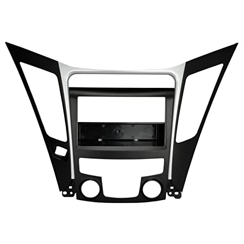 Scosche Hy1625B Double Din & Din+Pocket Dash Kit Compatible With 2011-13 Hyundai Sonata With Standard A/C Controls Black With Silver Trim #TOP1