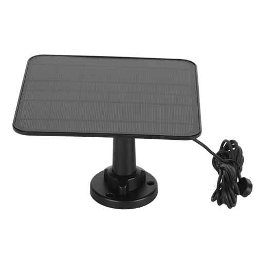 Solar Panel for Camera, Security Camera Efficient Solar Charger 360 Degree Rotating Bracket Weatherproof 12W IP65 Outdoor for Camera with (Black)