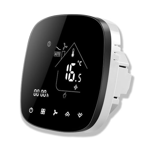 Caslant 001 Serie Wi-Fi Termostato - Termostato con Pantalla Táctil para Calefacción de Agua, Electricidad y Calderas - Control Remoto Desde Teléfono Móvil Compatible con Alexa, Google Home e IFTTT