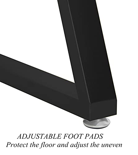 Image of HOMEKAYT Industrial Triangle Iron Table Legs (28 inchH x 24 inchW) - Black, Set of 2 - Heavy Duty, Modern Design - Multiple Uses for Dinning, Coffee, Office Tables