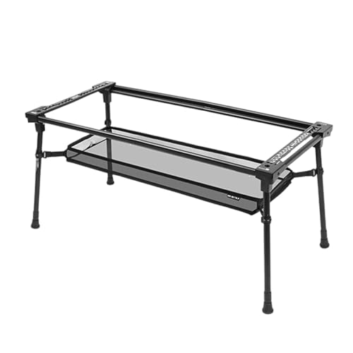 Mesa de camping – Diseño ajustable extraíble, hueco antideslizante, escritorio al aire libre plegable portátil, mesa de viaje compacta y ligera | Mesas plegables de camping para viajes interinos