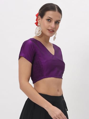 Image of studio rasa Women's Silk Blend Stretchable Blouse for Festive Wedding Party
