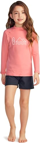 Image of TSLA Girls Long Sleeve Rash Guard Shirt, UV /SPF Water Beach Surf Swim Top, UPF 50+ Sunscreen Swimwear Shirts