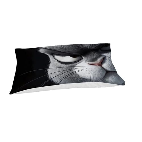 Housse de couette single chat blanc microfibre 3D de qualité supérieure