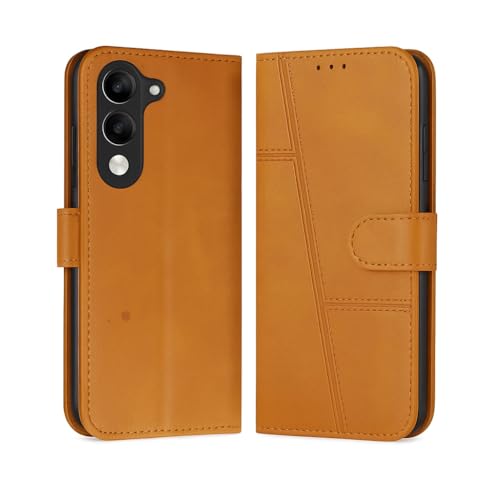 Image of for Vivo T4 Lite 5G / iQOO Z10 Lite 5G / Vivo Y19 5G / Vivo Y19e Flip Cover Leather Finish | Inside TPU with Card Pockets | Wallet Stand | Complete Protection Flip Case