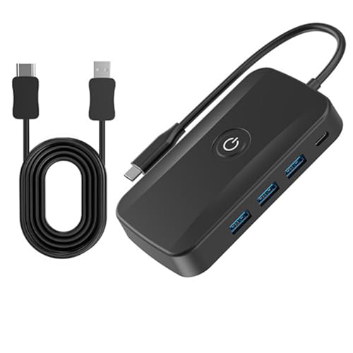 Jeenuuder Proyector de pantalla inalámbrico WiFi punto a punto 5G con la misma pantalla Typec estación de acoplamiento USB Hub estación de acoplamiento 4K ABS de cinco entradas