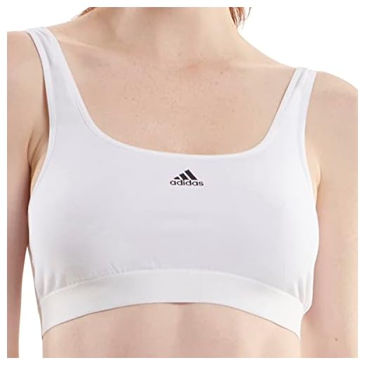 adidas Damen Crop Bra Bustier, Weiss 2, L