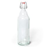 33 oz. Clear Glass Grolsch Beer Bottles, Quart Size – Airtight Seal with Swing Top/Flip Top -...
