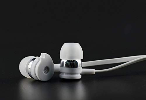 Image of Celebrat Series D1 Flat Wired Plastic in-Ear Earphone Stereo Sound Mobile Earphones with Mic (White)