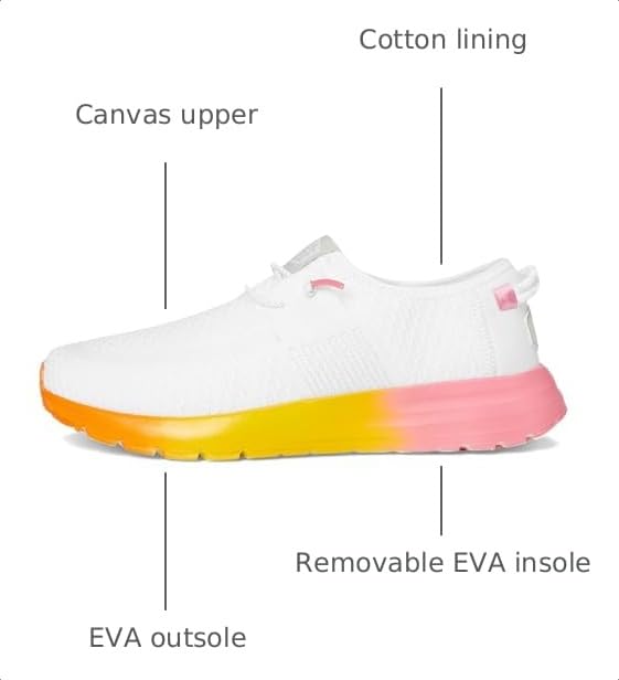 HEYDUDE Women's Sirocco W Ombre Midsole, White/Multi, 7 Medium - image 3