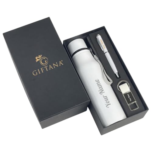 Image of Giftana Personalized Name Water Bottle 750ml, Birthday Gifts (White 3)