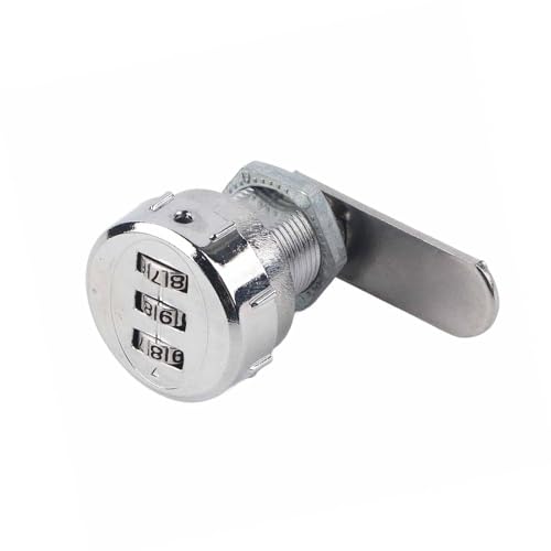 QANYEGN 3 Digit Combination Cam Lock, Silver Cabinet Security Password Coded Lock - Image 3