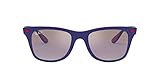 Ray-Ban RB4195M Scuderia Ferrari Collection Wayfarer Square Sunglasses, Matte Blue/Polarized Blue...