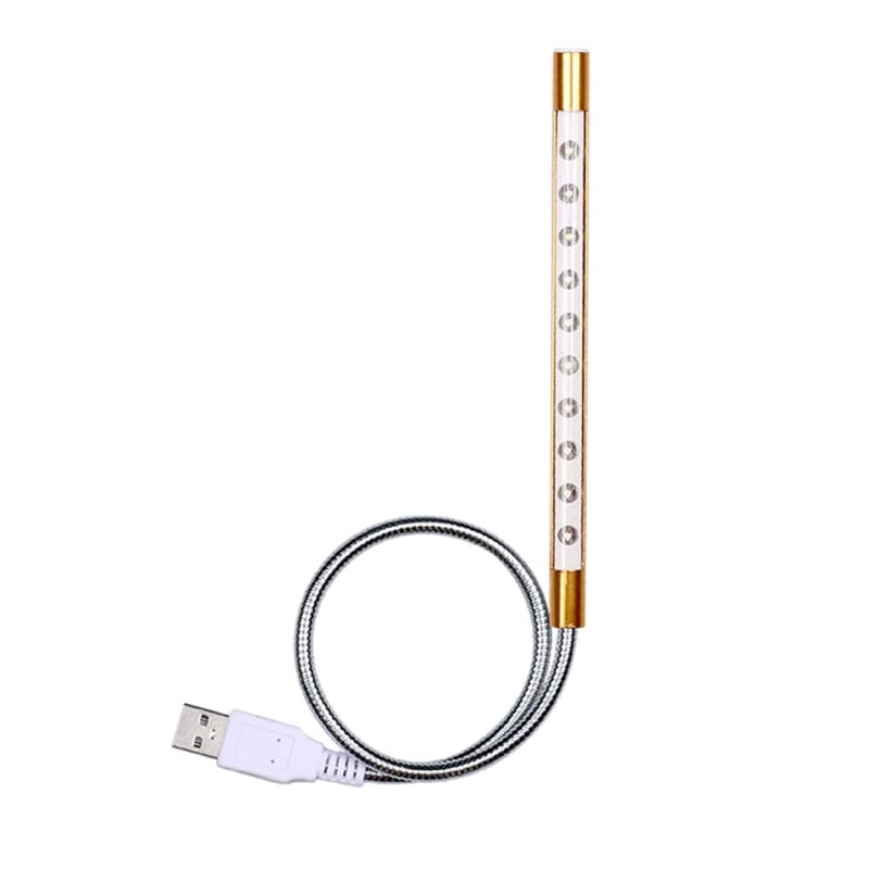 LipiWorld® 10 LED USB Light Reading Lamp Mini Portable Flexible Stick Dimmable LED Lamp 5V White USB Light for Power Bank Laptop Notebook Computer PC (Gold) (B0B7F32SRH) Amazon Price History, Amazon Price Tracker