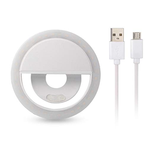 Selfie Cell Phone Ring Light Amplifier, Rechargeable 36 LED Clip on, Cell Phone Ring Light, LED Ring Light (Red)