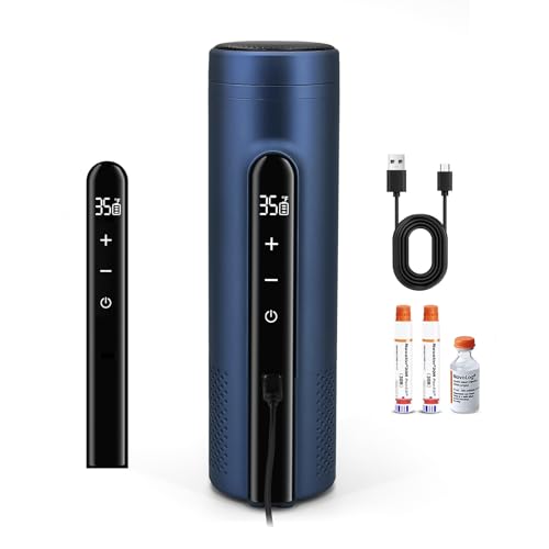 Gosemai Estojo de viagem para caneta térmica de insulina elétrica para 3 a 4 canetas, refrigerador de medicamentos para viagens, bolsas de diabetes, isolado, controle de temperatura ajustável (sem