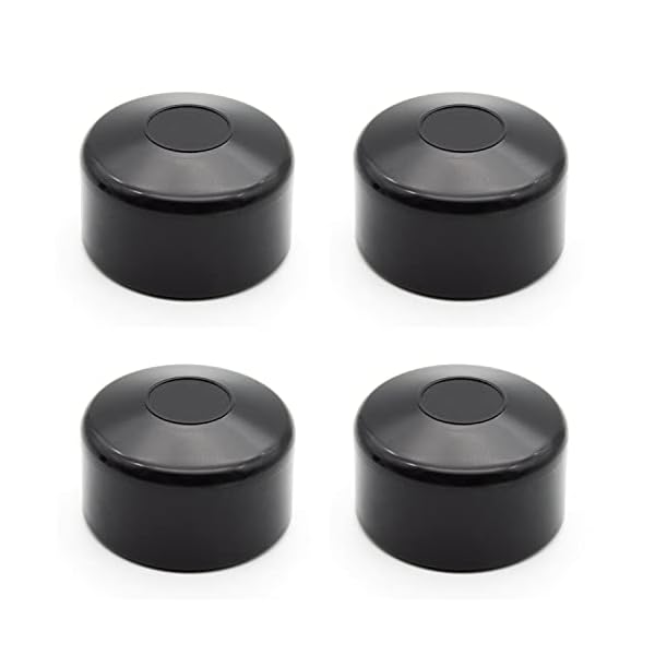 Enkotrade 4 Stück Zaunkappen Schwarz für Außenmaß Ø 38mm, Rohrkappen aus hochwertigem Kunststoff, Pyramide Rund…