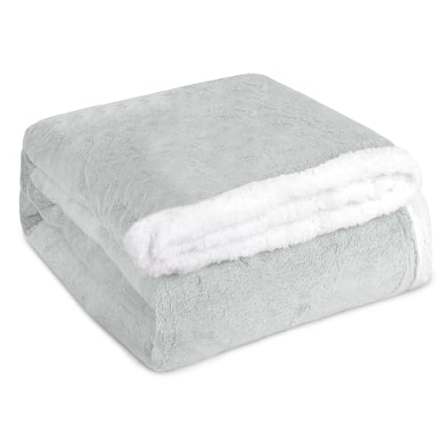 Home Mercury- Manta De Borreguito Sherpa Reversible 130x160cm. Extra Suave, Gruesa Y Multiusos. Manta Caliente Para Cama, Sofá Y Viaje Grisáceo Home Mercury- Manta De Borreguito Sherpa Reversible 130x160cm. Extra Suave, Gruesa Y Multiusos. Manta Caliente Para Cama, Sofá Y Viaje Grisáceo