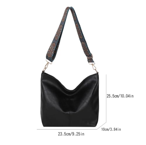 Image of Women's Hobo Shoulder Bag with Adjustable Decorative Strap, Large Capacity Satchel Shoulder Bag