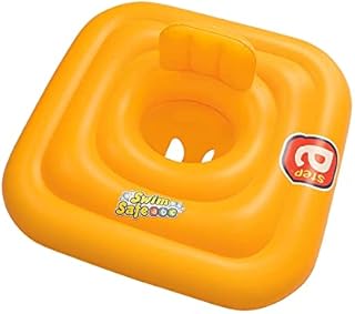 Bestway Swimming Float Inflatable for Toddlers | Square 3-Ring Inflatable Baby Boat Float for Infants 12-24 months, Yellow